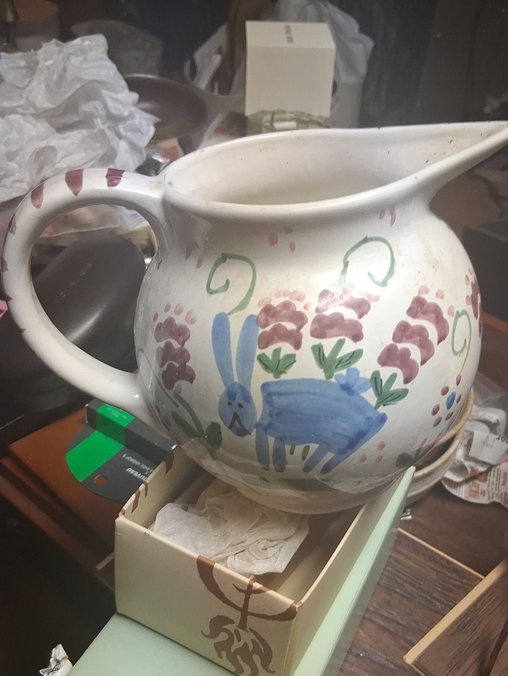 Vintage Italian Ceramic Hand Painted Taste Seller Sigma  Rabbit Picture